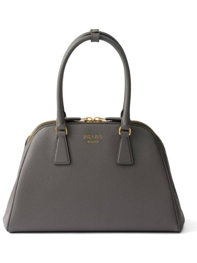 프라다 미디엄 사피아노 레더 토트 백 그레이