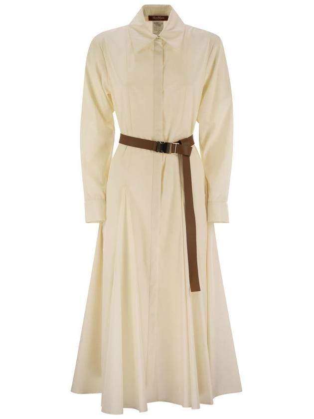 막스마라 댄싱 코튼 셔츠 미디원피스 아이보리