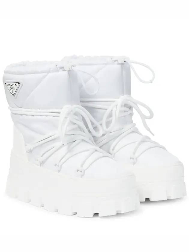 프라다 나일론 개버딘 에이프러스 스키 윈터 부츠 화이트
