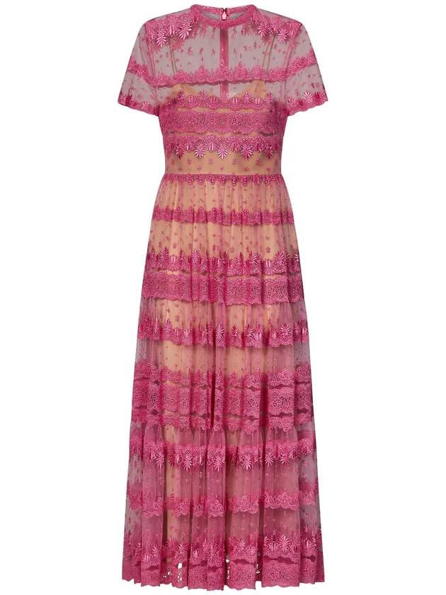 Elie Saab 레이스 자수 미디 드레스 D0225NS24LA001_COSMO