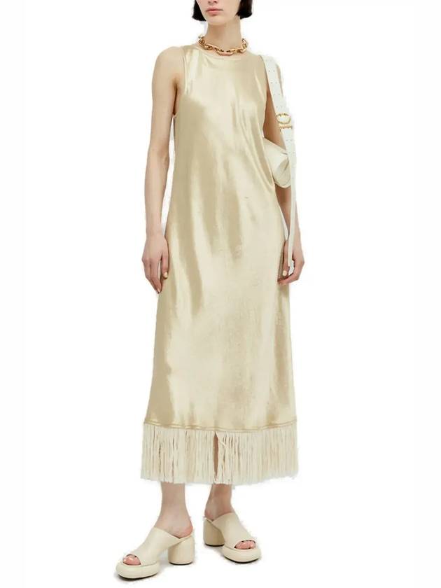 Song For The Mute 프린지 에지 탱크 새틴 드레스 241WDS029_SATNVNL