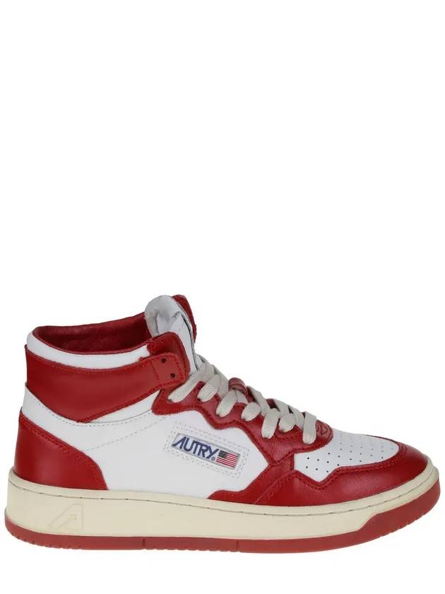 오트리 메달리스트 미드 바이컬러 스니커즈 AUMW_WB02WHITERED