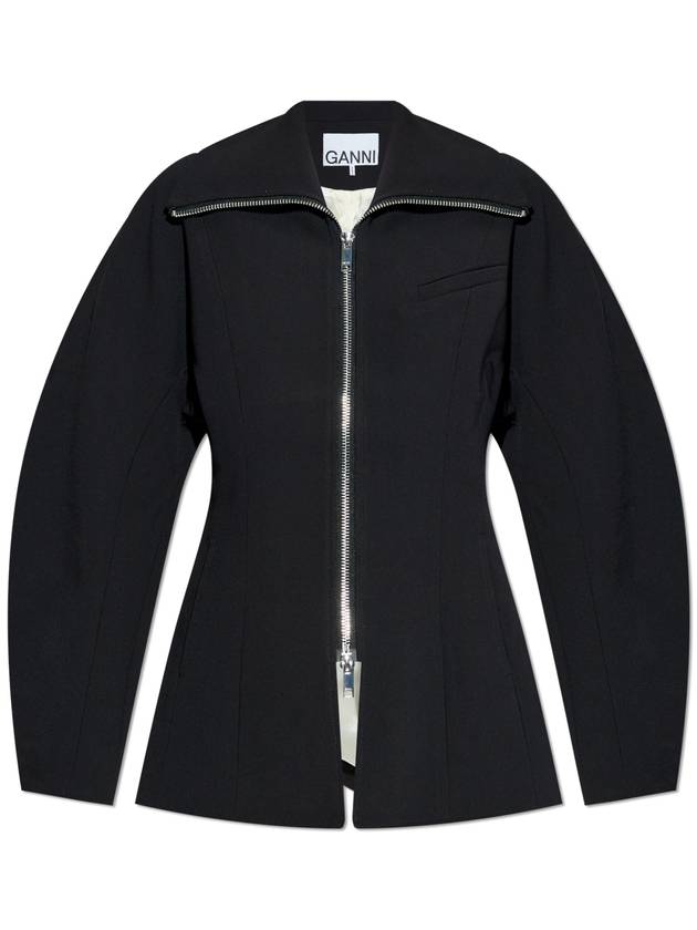 가니 여성 Ganni Jacket With Collar Women's Black