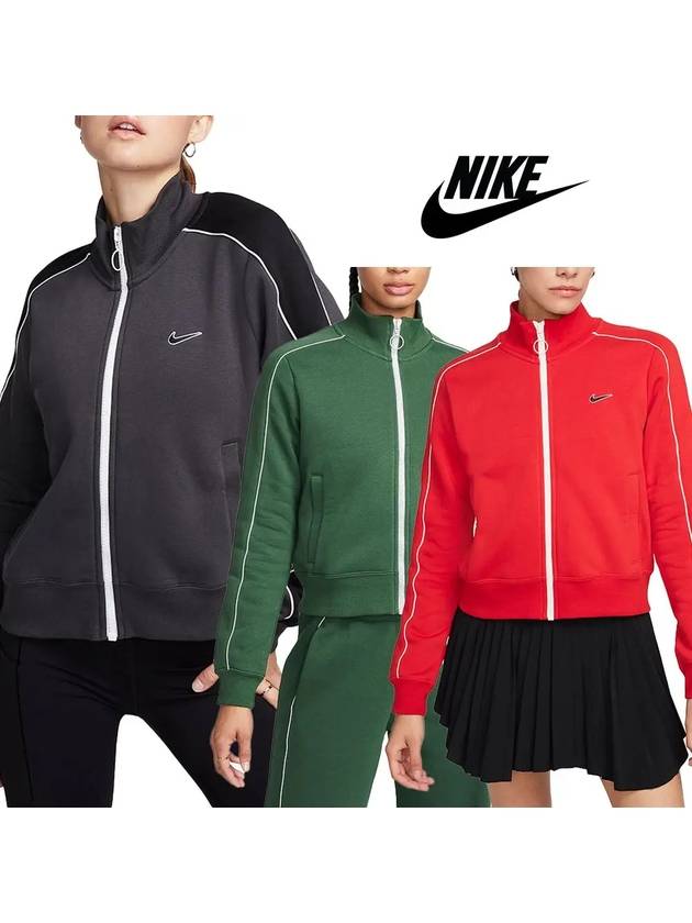 나이키 바람막이 스우시 브러시드 플리스 트랙 탑 재킷 3컬러 심플 베이직 패딩