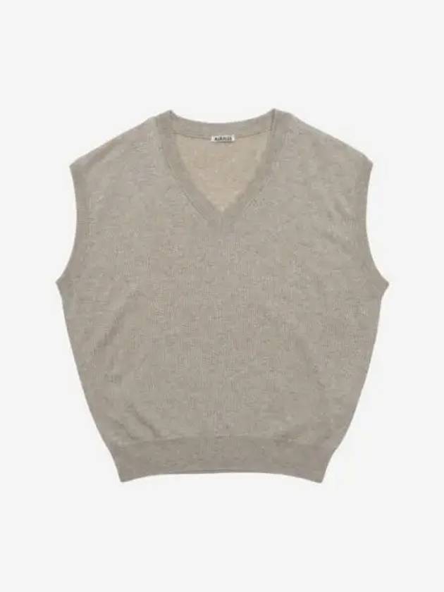 오라리 슈퍼 파인 캐시미어 실크 니트 베스트 탑 베이지 23SS Auralee Super Fine Cashmere Silk Knit Vest Top Beige 23SS