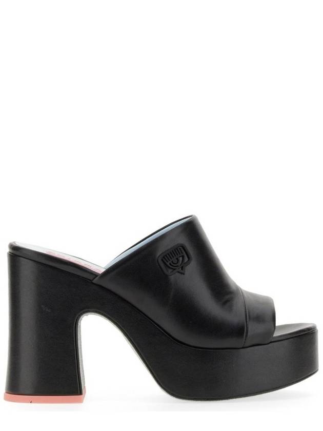 Chiara Ferragni 로고 디테일 힐 샌들