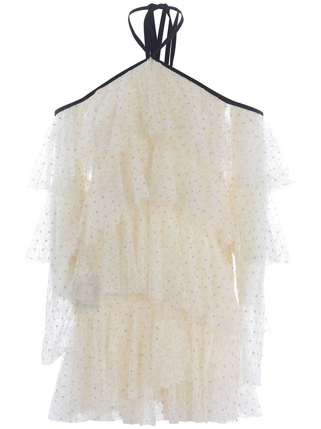 Philosophy di Lorenzo Serafini Flounced dress with silver polka dots