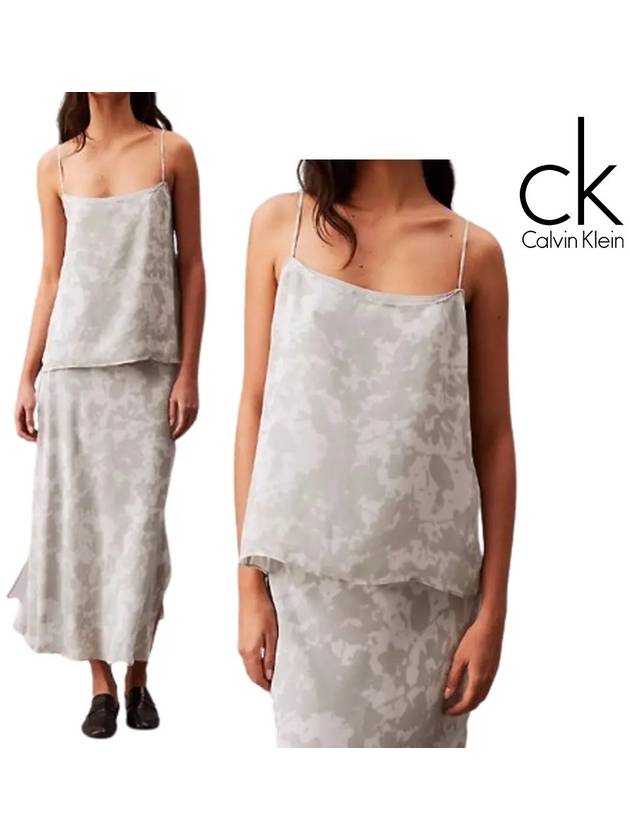 캘빈클라인 나시 여성 보타닉 탱크 탑 티셔츠 그레이