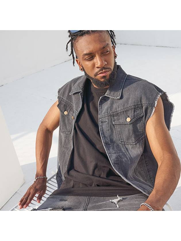Denim Vintage Vest Black