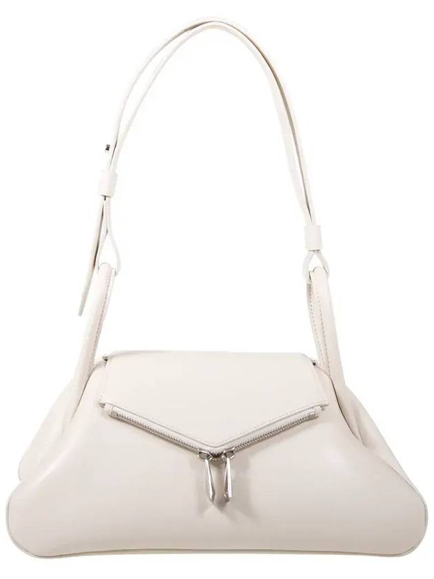 Amina Muaddi Gemini 폴드오버 숄더백 GEMINI_ALMONDSILVER