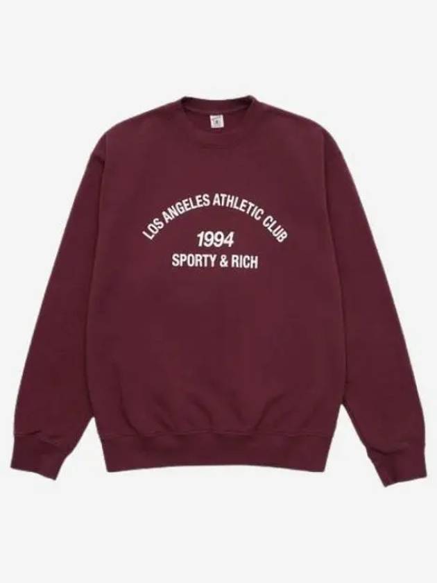 스포티 앤 리치 로고 프린트 코튼 스웨트셔츠 말롯 화이트 Sporty & Rich Logo Print Cotton Sweatshirt Merlot White