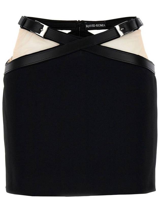 David Koma - Cross Waist Band Net Insert Skirts