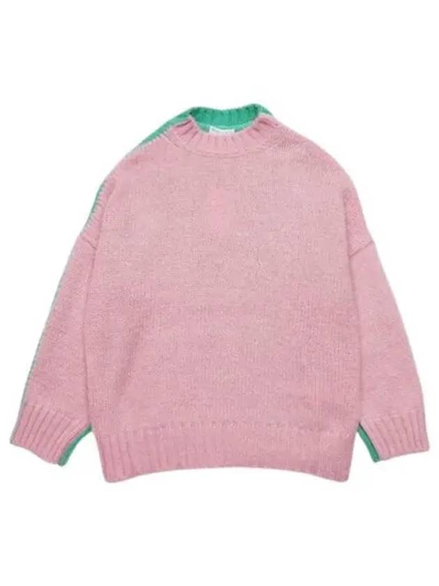JW 앤더슨 컬러 블록 크루넥 니트 라이트 핑크 민트 그린 JW Anderson Color Block Crewneck Knit Light Pink Mint Green