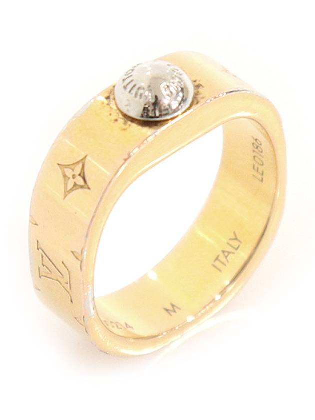 Louis Vuitton 루이비통 M00214 핑크 골드 브라스 모노그램 패턴 나노그램 M사이즈 반지 13호