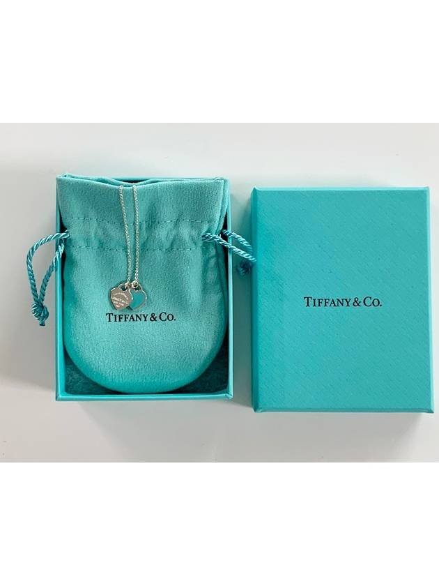 리턴 투 티파니 블루 더블하트 태그 실버 펜던트 미니 18인치