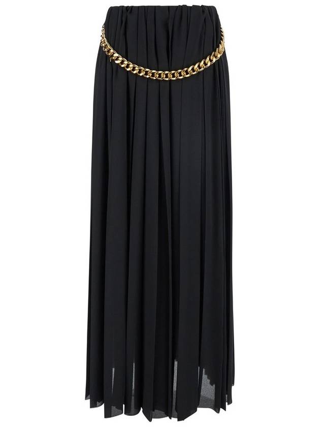 발렌시아가 청키 체인 플리츠 스커트 블랙