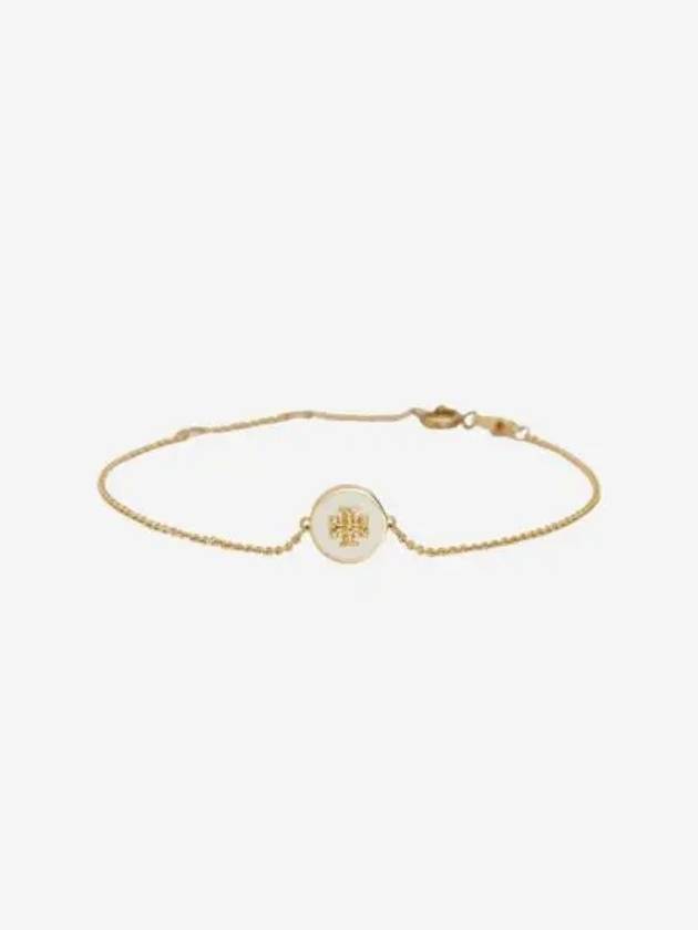 W 토리버치 키라 에나멜 체인 브레이슬릿 토리 골드 뉴 아이보리 W Tory Burch Kira Enamel Chain Bracelet Tory Gold New Ivory