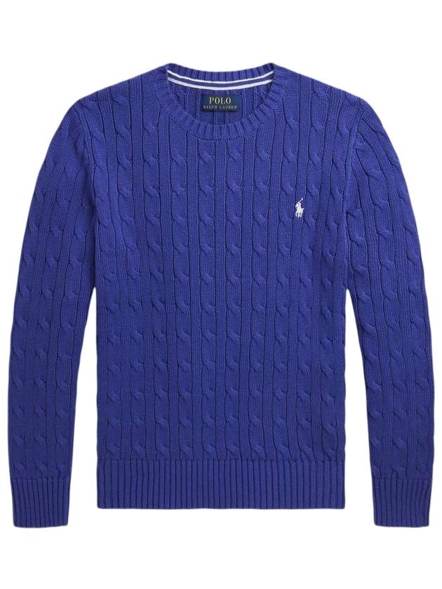 폴로 랄프로렌 키즈 케이블 니트 탑 블루