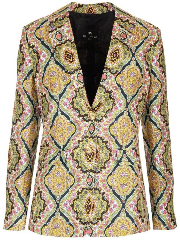 Etro 싱글 브레스티드 프린티드 블레이저 WRCA001299SA1A1_X0810