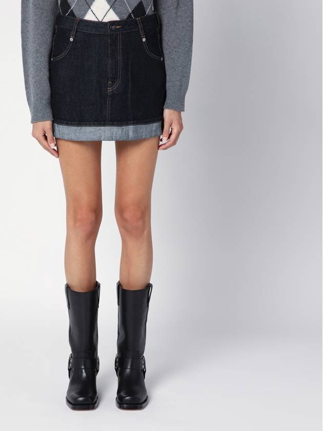 Semicouture Floriane miniskirt in dark denim