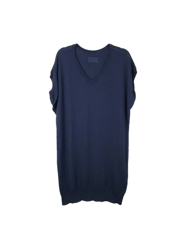 자딕앤볼테르 여성 V넥 메리노 울 미디원피스 네이비