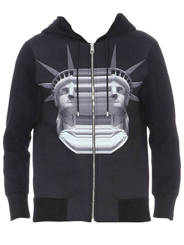 닐바렛 네오프렌 데칼코마니 여신상 후드집업 블랙