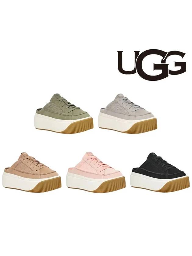 어그 슬리퍼 EZ 니트 패널 플랫폼 뮬 신발 카키 그레이 샌드 핑크 블랙