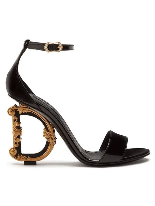 돌체앤가바나 바로크 로고 샌들 힐 블랙