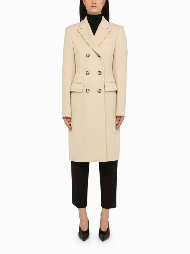 Sportmax Ivory wool double-breasted coat