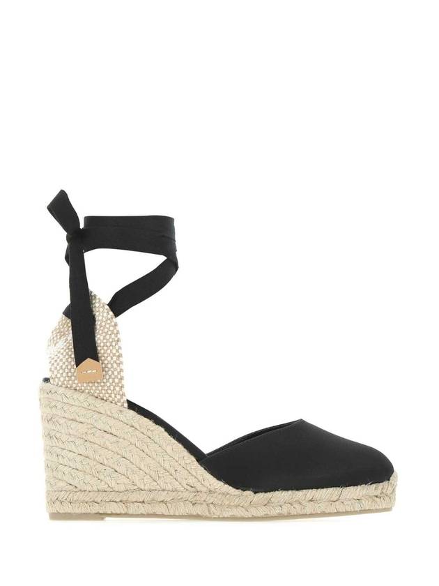 까스따네르 Black canvas Carina wedges 20962100 NERO