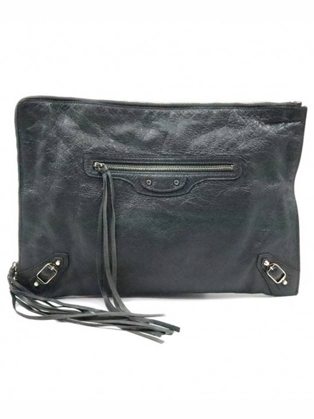 발렌시아가 여성 Balenciaga(발렌시아가) 362967 그레이 레더 은장 클래식 시티 모터 클러치 > 클러치/파우치 | 강북중고명품