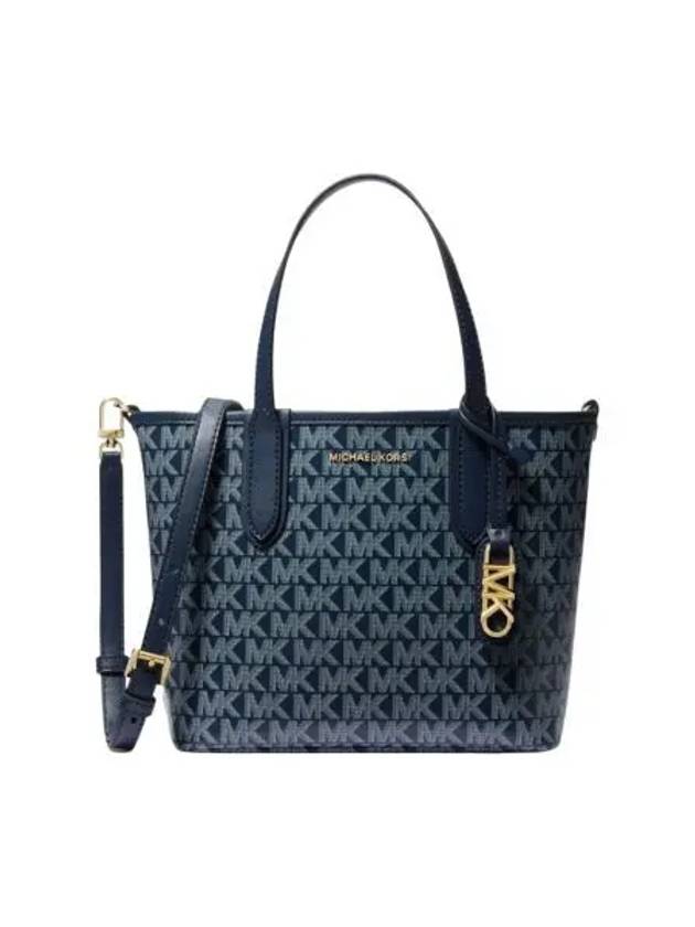 마이클 코어스 엘리자 엑스트라 스몰 로고 토트백 네이비 블루 Michael Kors Eliza Extra Small Logo Tote Bag Navy Blue