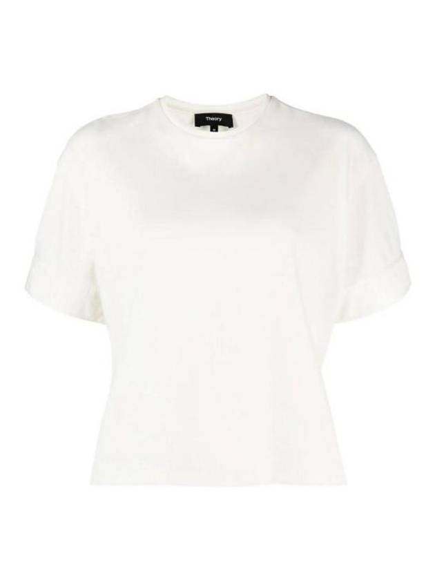 띠어리 드롭 숄더 반팔 티셔츠 화이트