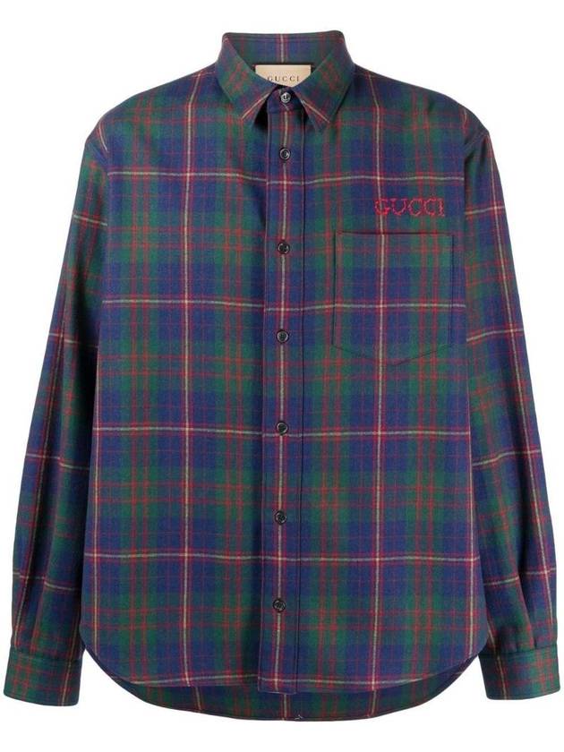 구찌 타탄 프린트 자수 셔츠 711543ZAK7N