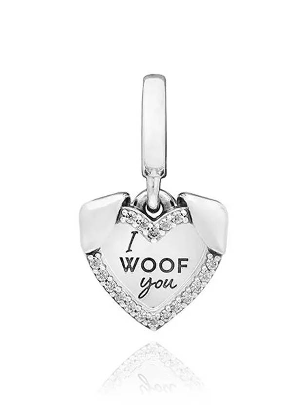 판도라 하트 & 도그 더블 댕글 팔찌 참 실버