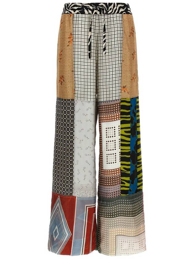 Marine Serre 끈 재생 스트레이트 레그 팬츠