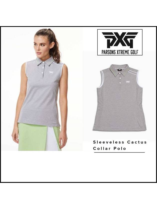 PXG골프웨어 캑터스 카라 폴로 민소매 여성 골프 티셔츠 Sleeveless Cactus Collar Polo