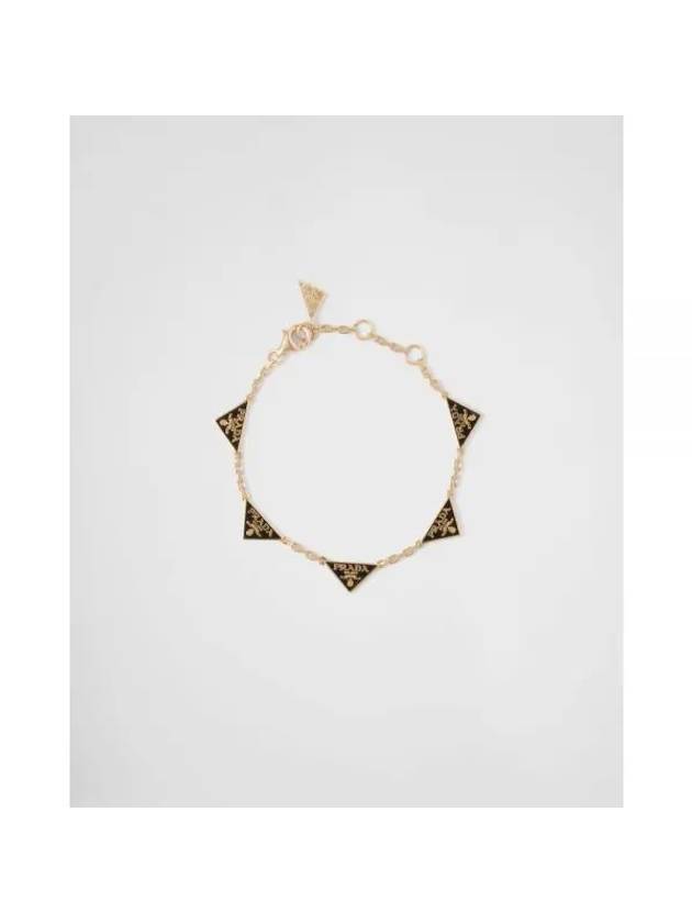 프라다 에나멜 메탈 팔찌 블랙 골드 1IB491_2CO4_F0J05