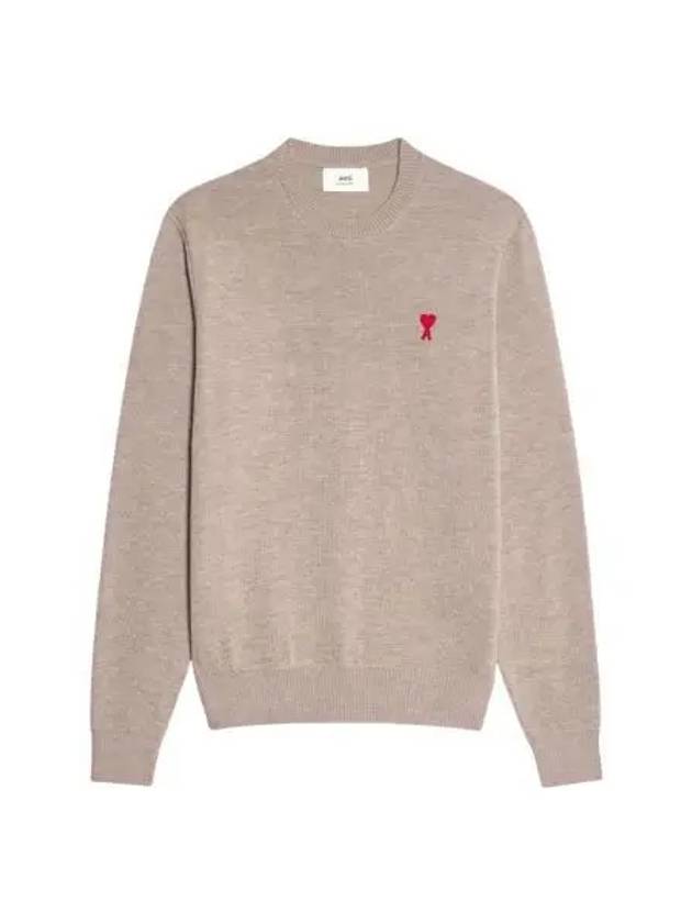 아미 스몰 하트 로고 울 니트 베이지 AMI de Coeur Wool Knit Beige