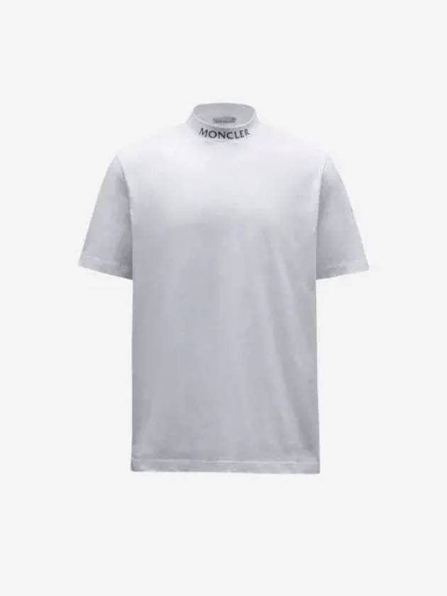 몽클레르 로고 넥 티셔츠 옵티컬 화이트 22FW Moncler Logo Neck T Shirt Optical White 22FW