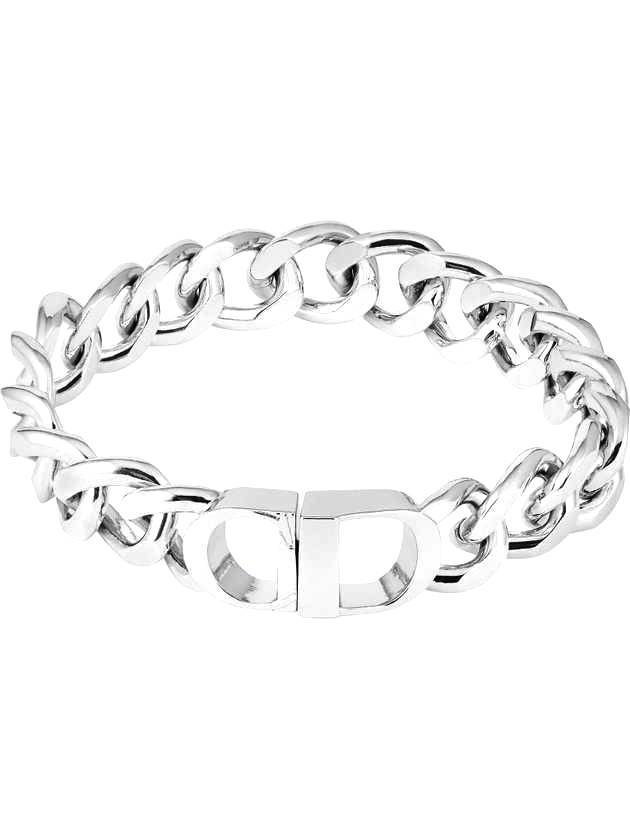 디올 CD 아이콘 체인 링크 팔찌 실버