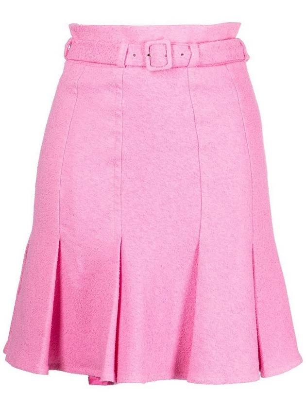 Patou Belted high-waisted skirt
