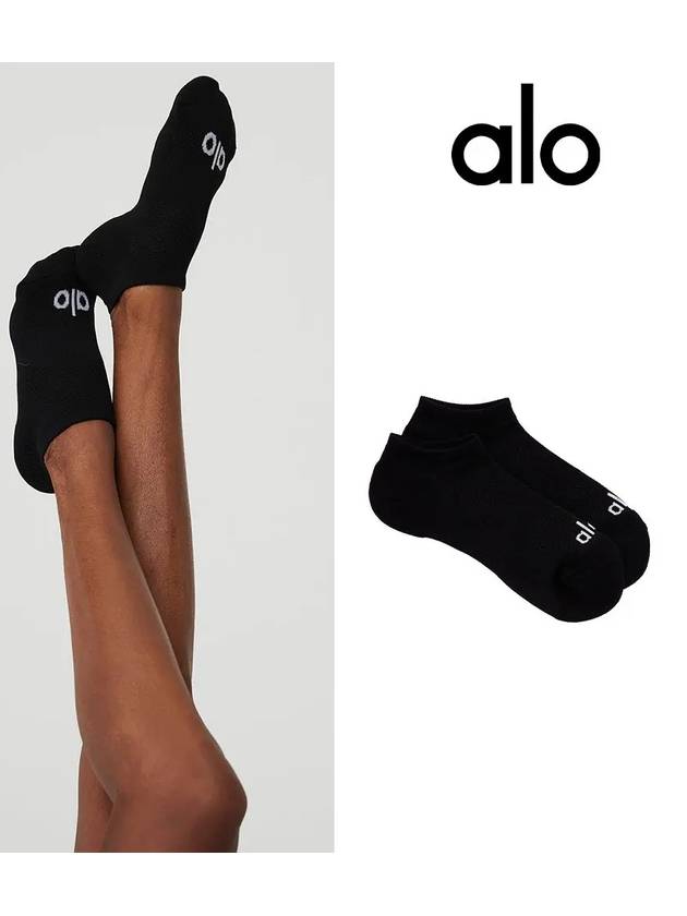alo 알로 요가 일상 로고 삭스 양말 블랙