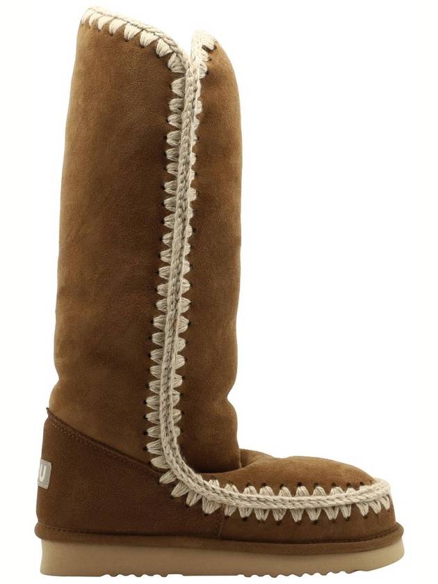 Mou Contarst 스티치 무릎 길이 부츠