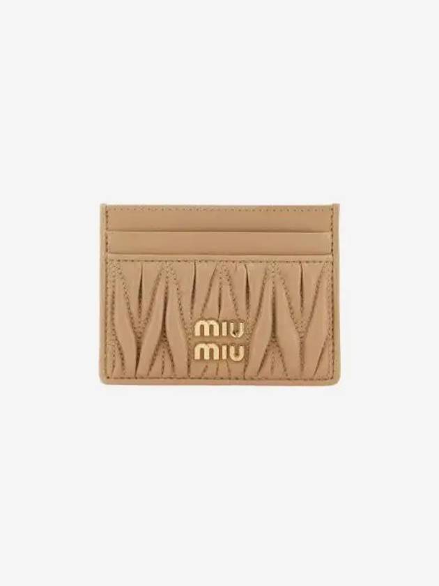 미우 미우 마테라쎄 나파 가죽 카드 홀더 샌드 베이지 Miu Miu Matelasse Nappa Leather Card Holder Sand Beige