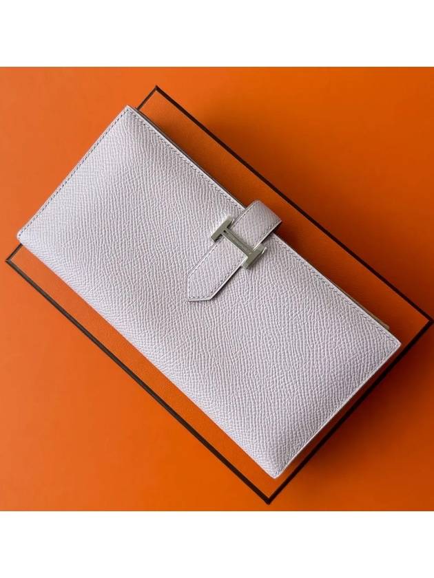 에르메스 베안 레더 장지갑 핑크 은장