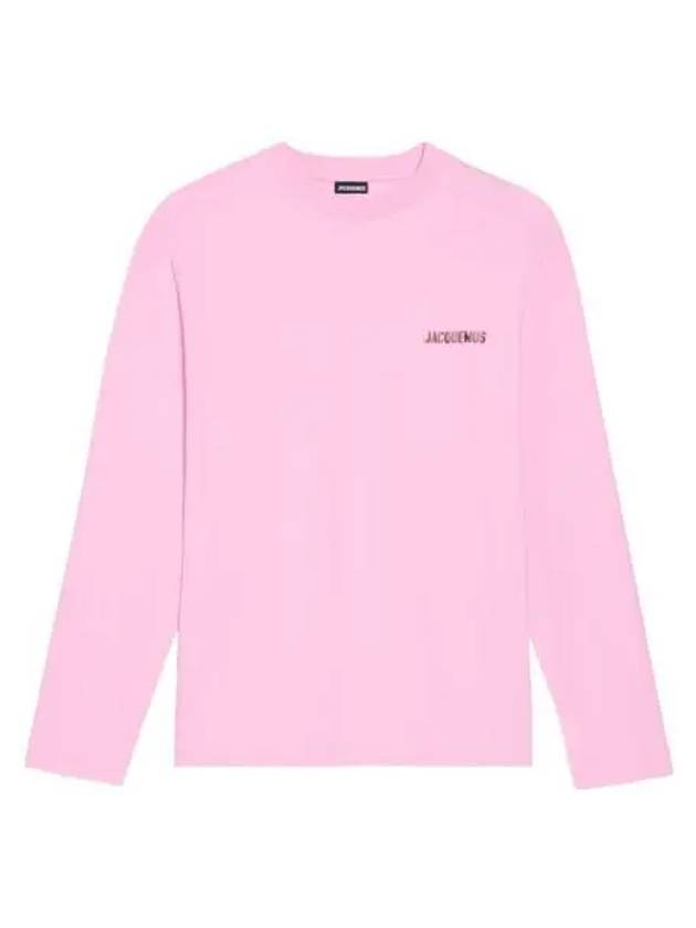자크뮈스 르 티셔츠 파바네 만슈 롱구에스 잼 로고 롱슬리브 티셔츠 젤리 프린트 핑크 Jacquemus Le T Shirt Pavane Manche Longues Jam Logo Long Sleeve T Shirt Jelly Print Pink