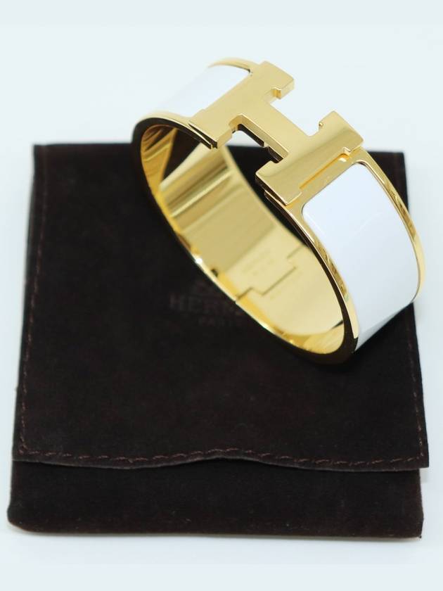 진짜진짜깨끗 100점만점에97점 에르메스 클릭클락 옐로우골드 화이트 팔찌 PM