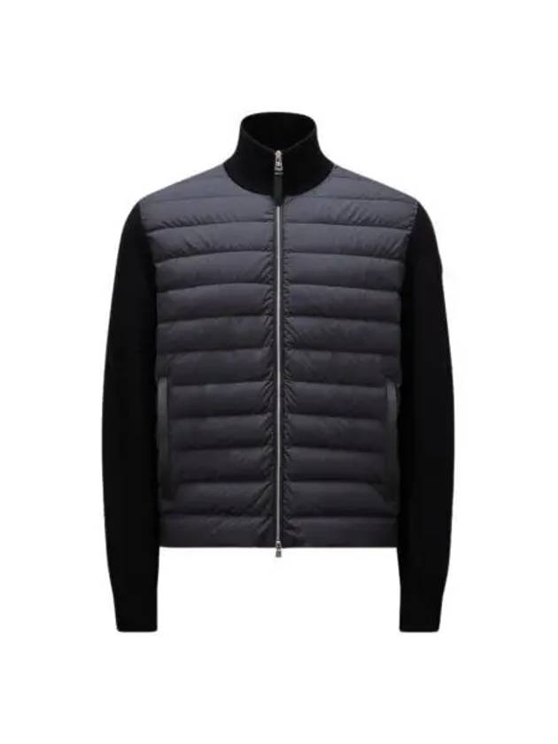 몽클레르 패딩 울 & 캐시미어 집업 가디건 블랙 24FW Moncler Padded Wool & Cashmere Zip Up Cardigan Black 24FW