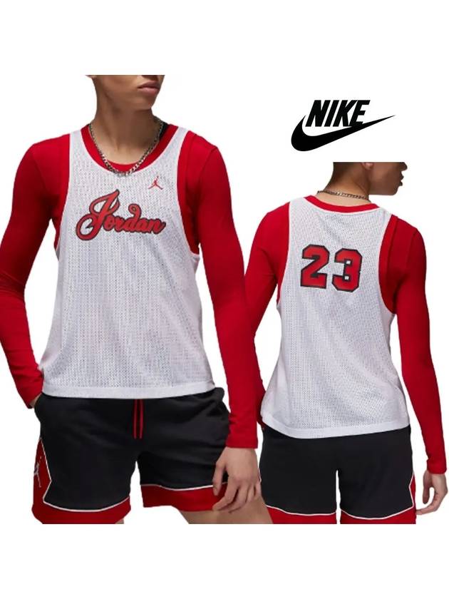 나이키 여성 조던 레터링 점프맨 탑 나시 티셔츠 화이트